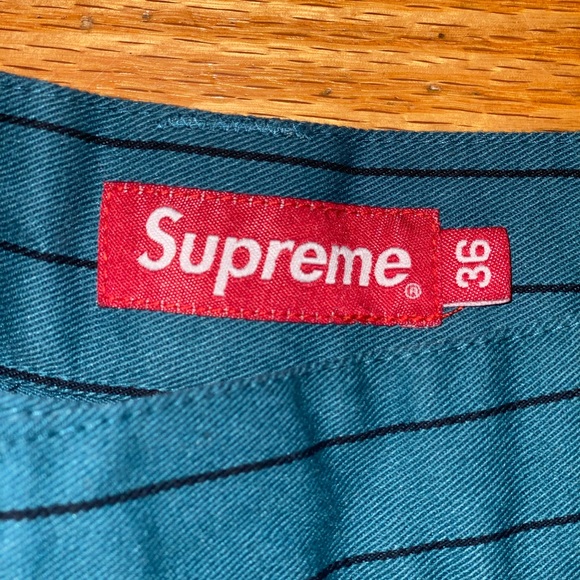 Supreme Work Shorts Teal Strip size 36 - Picture 3 of 6